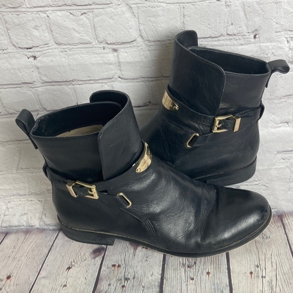 Michael Kors black leather ankle boots size 8.5m